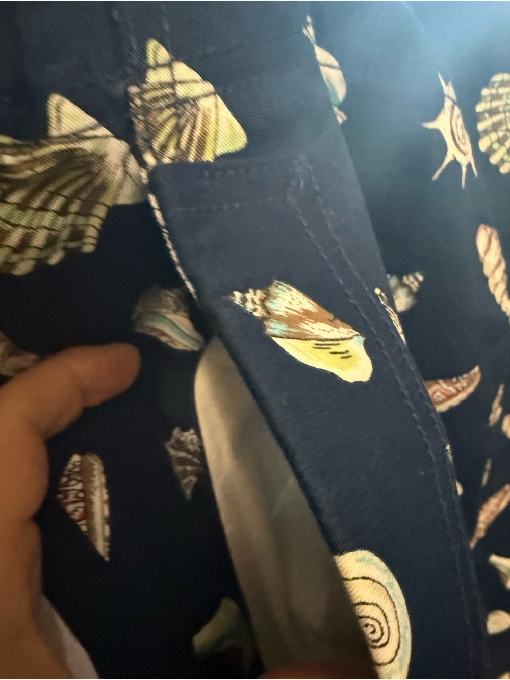 Talbots Navy Shell-Print Skirt - Picture 4 of 5